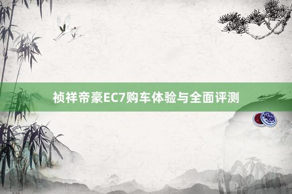 祯祥帝豪EC7购车体验与全面评测